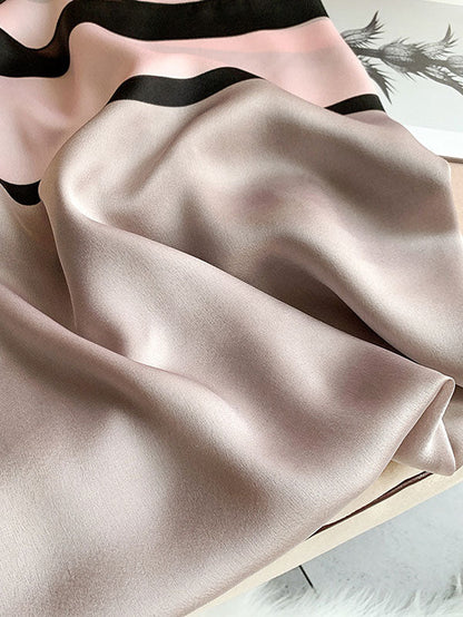 Urban Bow-Embellished Printed Contrast Color Shawl