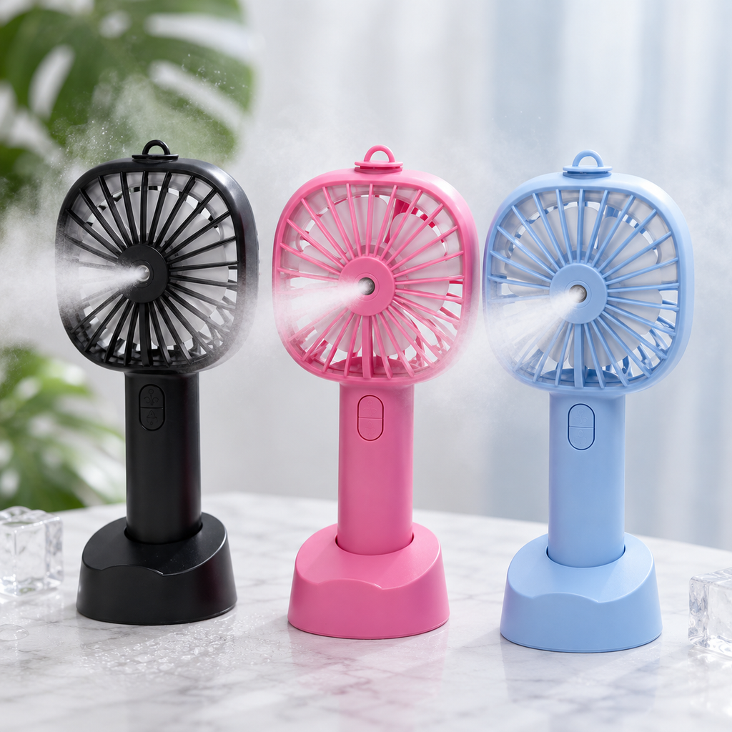 Misting Fan Portable Rechargeable Handheld Cooling Fan USB Powered with Mist Spray Function