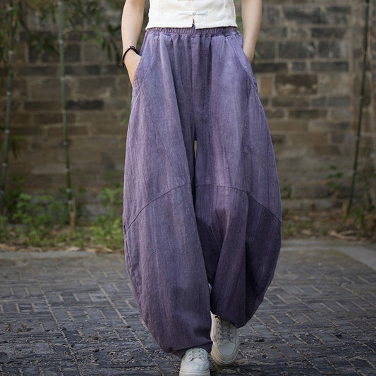 Loose Fit Tie-Dye Lantern Wide Leg Pants