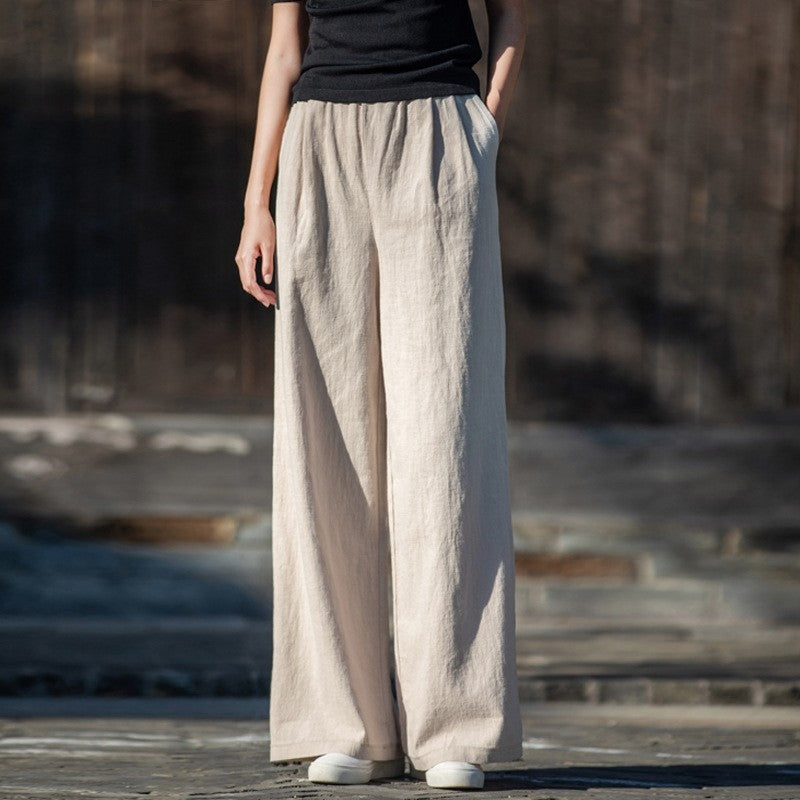 Versatile Casual Trousers in Solid Color