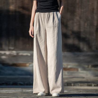 Versatile Casual Trousers in Solid Color