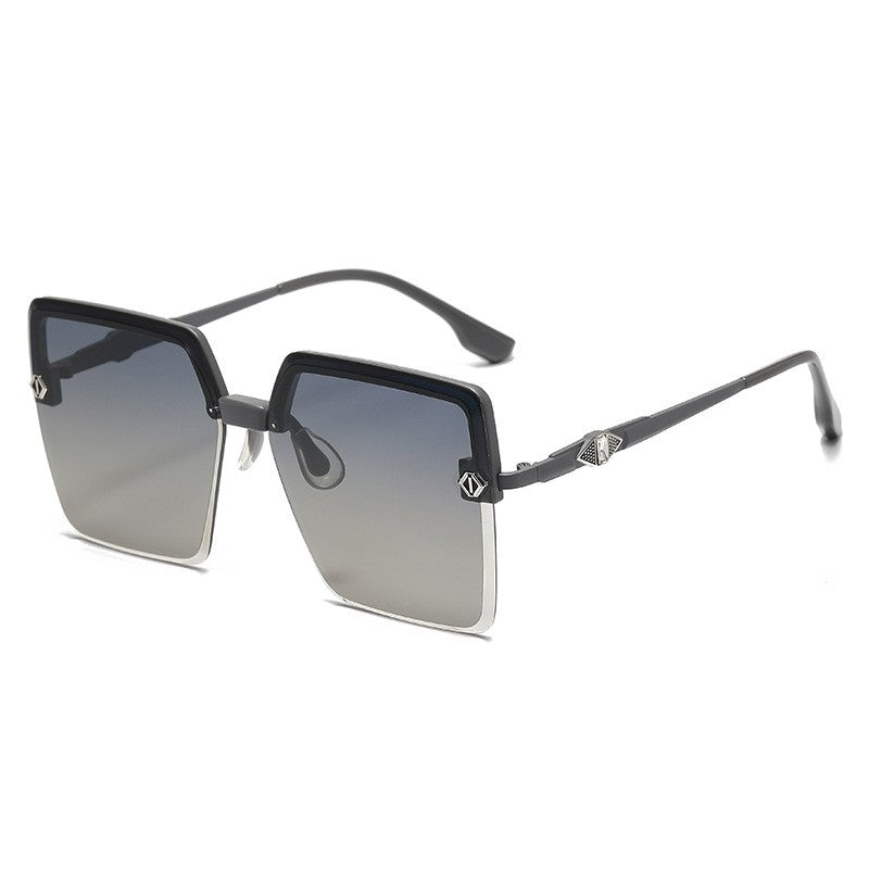 Fashion Large Half Frame Outdoor Sun Protection Polarized Sunglasses