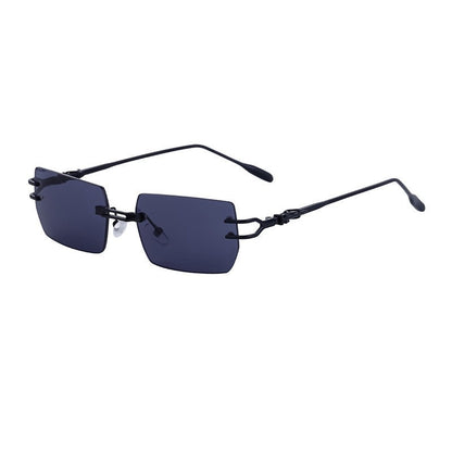 Women's Rimless Cut-Edge Square Sunglasses
