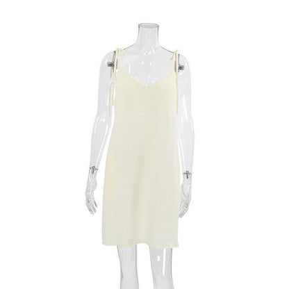 Stylish Solid Color Backless Camisole Nightgown