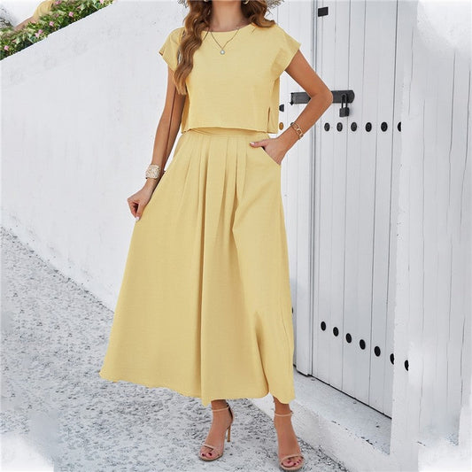 Sleeveless Top and Long Skirt Set - Casual Summer Outfit