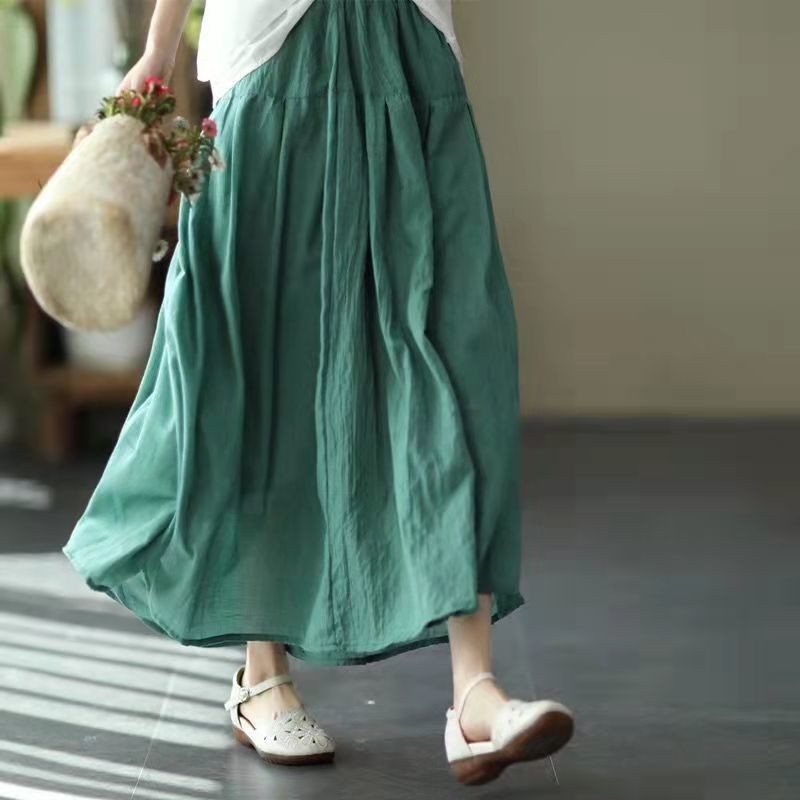 Breathable Double-Layer Elastic Waist Skirt