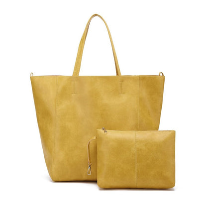 Large Capacity Soft Leather Shoulder Tote Bag