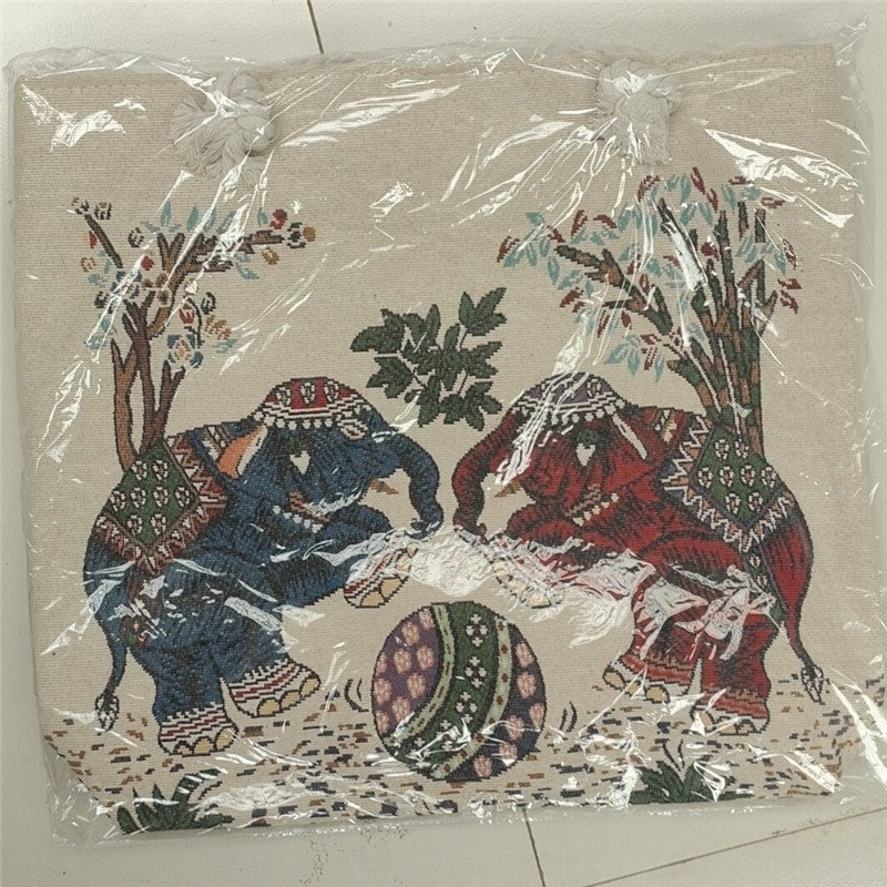 Embroidered Oversized Rope Shoulder Bag with Ample Storage