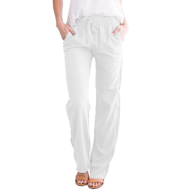 Relaxed Wide-Leg Pants with Adjustable Drawstring - Casual and Comfortable