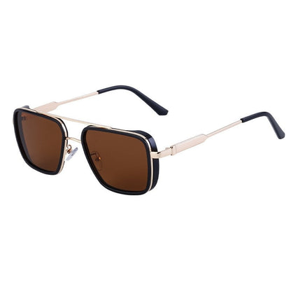 Retro Fashion Men's Sunscreen Box Sunglasses