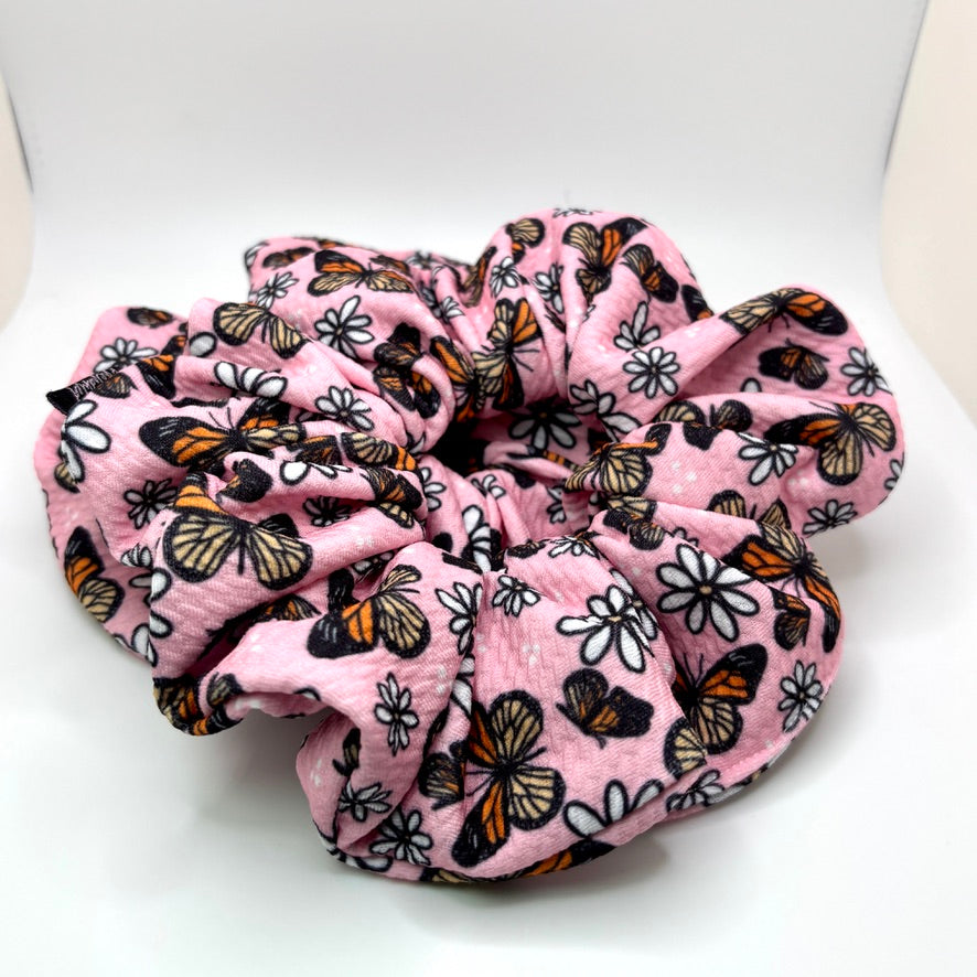 Pink Butterfly Summer Bullet Scrunchie