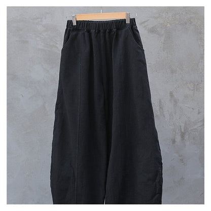 Relaxed-Fit Solid Color Trousers for Ultimate Comfort