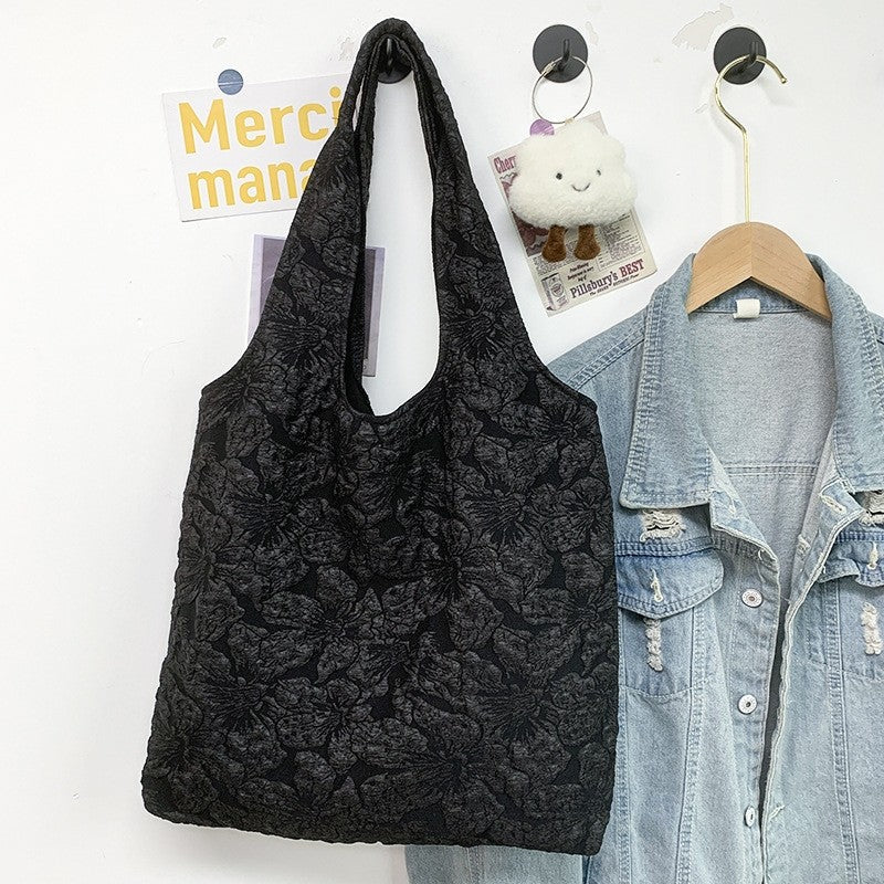 Minimalist Fairy Floral Lace Single Shoulder Canvas Bag