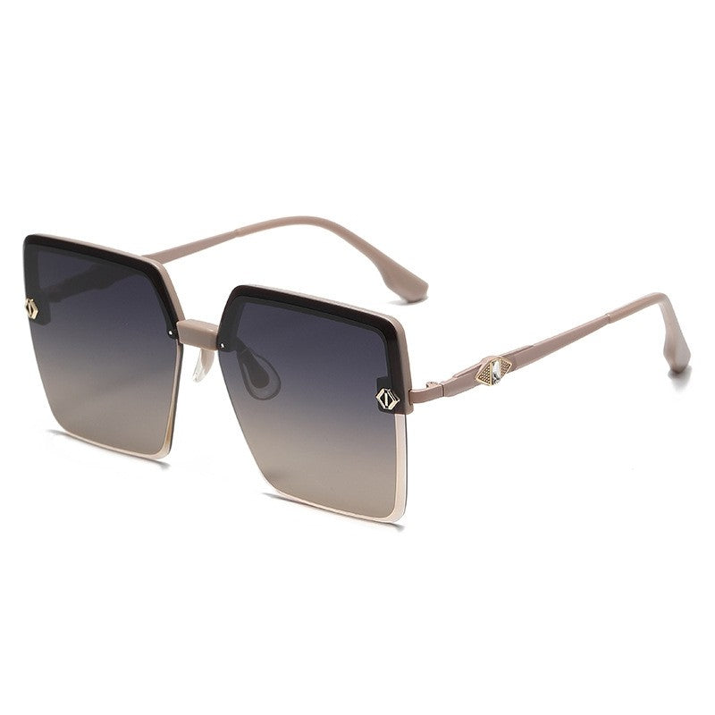 Fashion Large Half Frame Outdoor Sun Protection Polarized Sunglasses