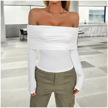One-Shoulder Casual Pullover Top in Solid Color