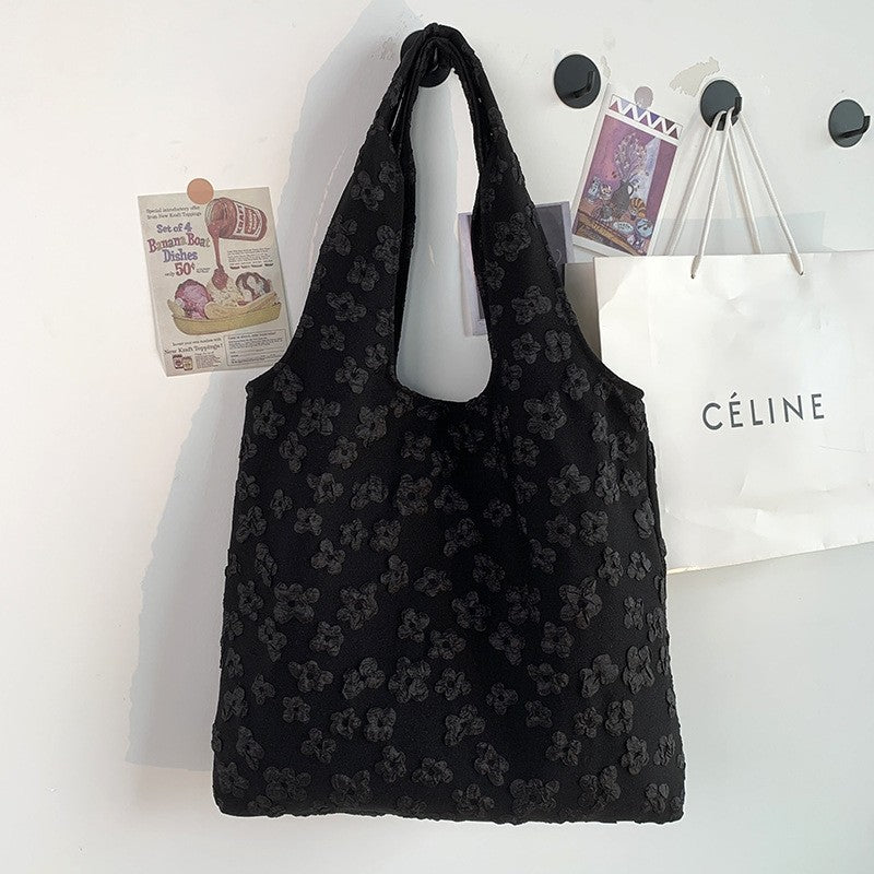 Minimalist Fairy Floral Lace Single Shoulder Canvas Bag