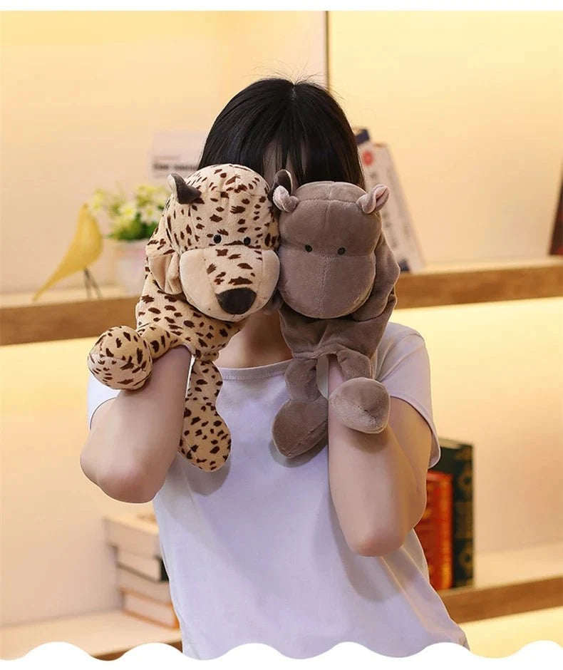 35cm Cartoon Animal Hand Puppet | Lion, Elephant, Pig Plush Toy for Interactive Play
