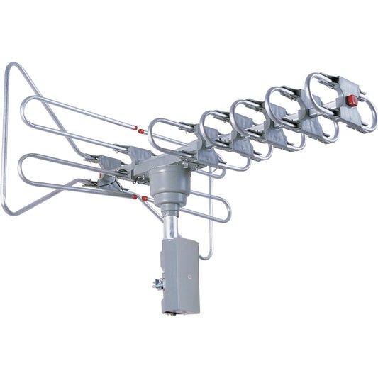 Supersonic 360-Degree HDTV Digital Amplified Motorized Antenna with Remote Control, Supports 2 TV Sets