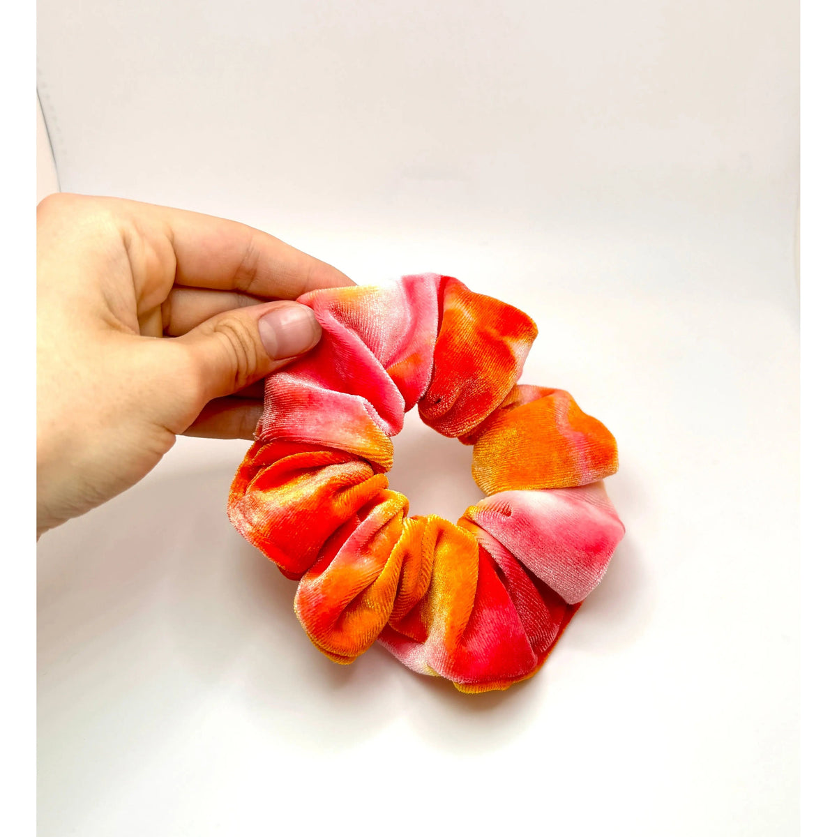 Mini Sunset Tie Dye Velvet Summer Scrunchie
