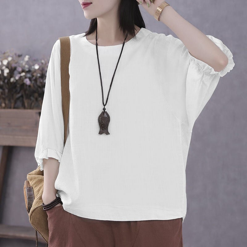 Solid Color Maternity Batwing Sleeve Blouse