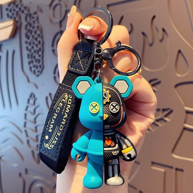 Half-Dissected Mechanical Teddy Bear Keychain - Unique and Innovative Design