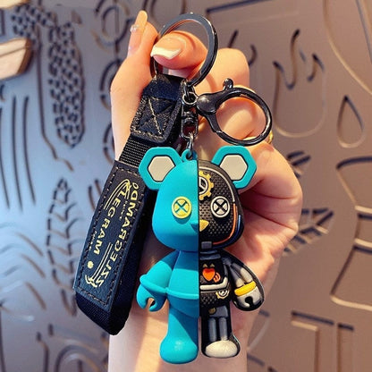 Half-Dissected Mechanical Teddy Bear Keychain - Unique and Innovative Design
