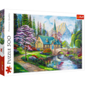 500 Piece Jigsaw Puzzles, Woodland Seclusion, Idyllic Landscape, Mountains and River, Cottage Puzzle, Adult Puzzles, Trefl 37327