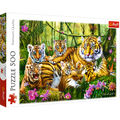 500 Piece Jigsaw Puzzles, Family of Tigers, Jungle, Wild Animals, Tiger Cubs, Big Cats, Adult Puzzles, Trefl 37350