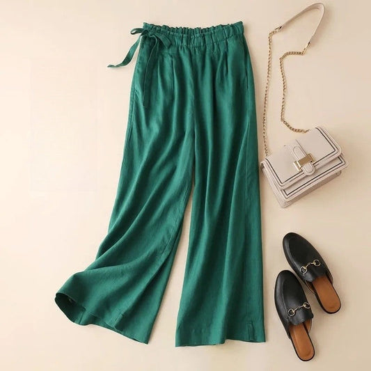 Sure! Here is an optimized title for your clothing product in English:

"Chic High-Waisted Wide-Leg Cro