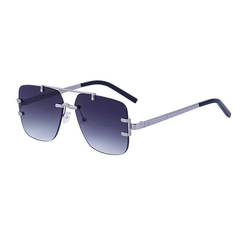 Stylish Rimless Metal Beam Sunglasses For Men