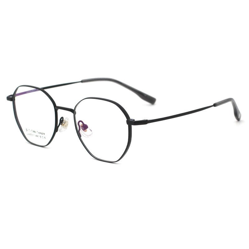 Fashion Half Titanium Square Eyeglass Frame Makeup Glasses