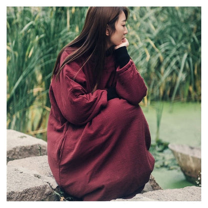Embroidered Maxi Dress with Solid Color Long Sleeves