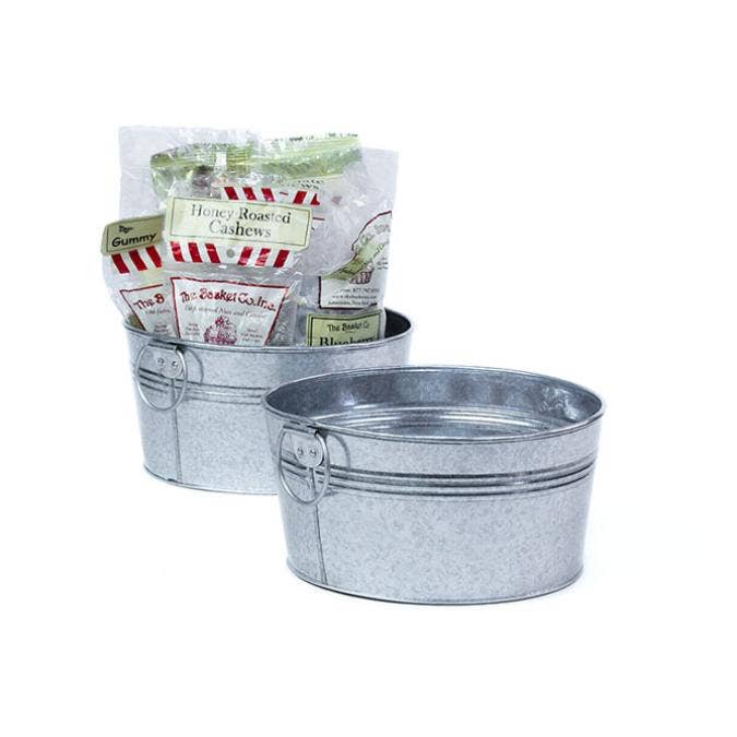 8 inch Round Tin Tub in multiple finishes