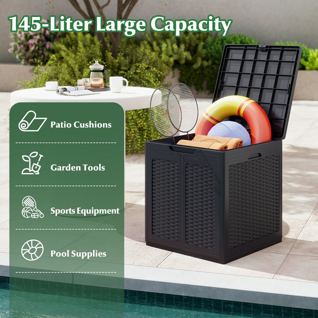 39 Gallon Deck Box with Lockable Lid - Weatherproof Storage