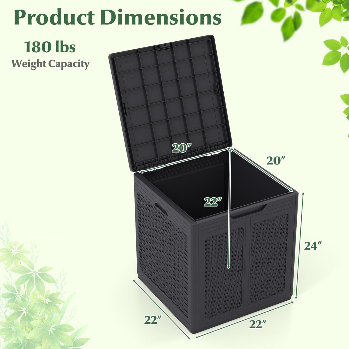 39 Gallon Deck Box with Lockable Lid - Weatherproof Storage