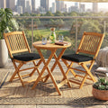 3-Piece Acacia Wood Folding Bistro Set with Cushions