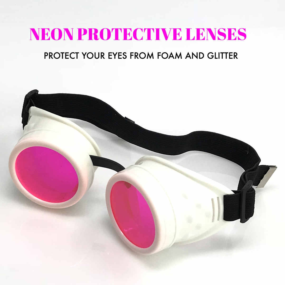 Hyper Vision Rave Goggles – Festival Goggles -UV Glow activated neon pink, blue, green, orange lenses