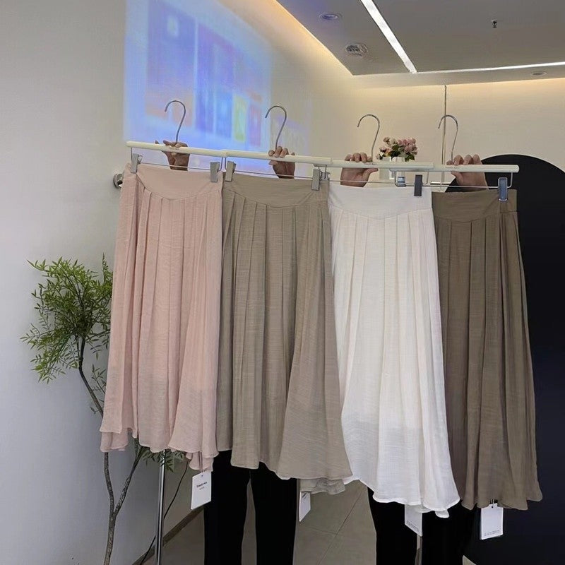 Versatile Solid Color Half Skirt for a Simple and Slimming Look