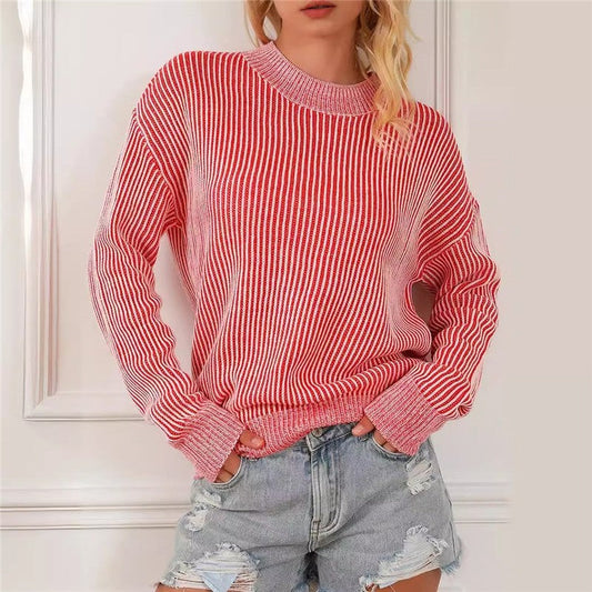 Striped Thickened Turtleneck Long Sleeve Sweater