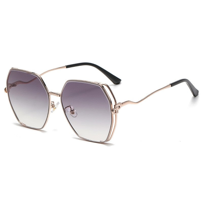 Fashion Large Metal Frame Outdoor Sun Protection Polarized Sunglasses