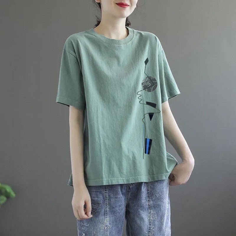 Fitted Round Neck Short Sleeve Tee
