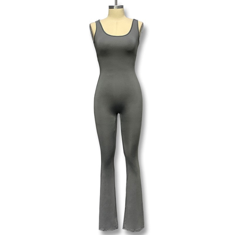 Hollow Out Seamless Bodysuit in Solid Color