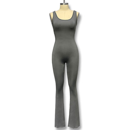 Hollow Out Seamless Bodysuit in Solid Color