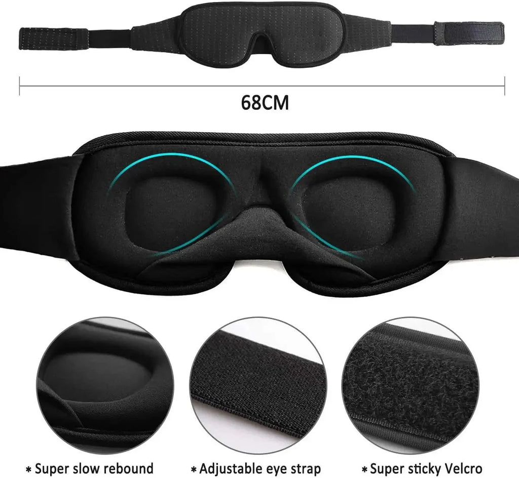 3D Sleep Eye Mask | Soft Padded Memory Foam Eyeshade