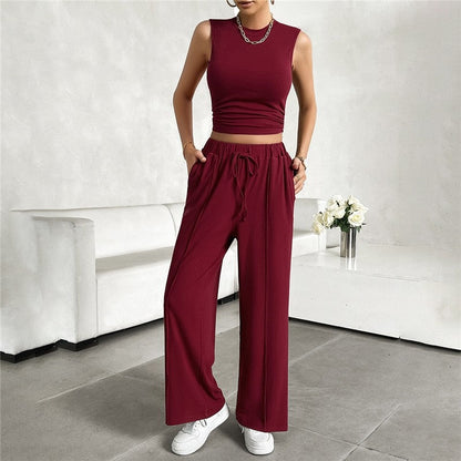 Sleek Sleeveless Top and Long Pant Set