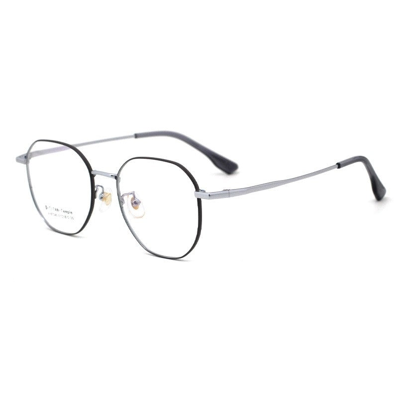 Ultra-Light Half-Titanium Square Frame Eyeglasses Plain Glasses