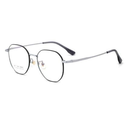 Ultra-Light Half-Titanium Square Frame Eyeglasses Plain Glasses