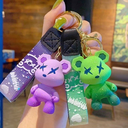 Cute Star Bear Keychain Pendant