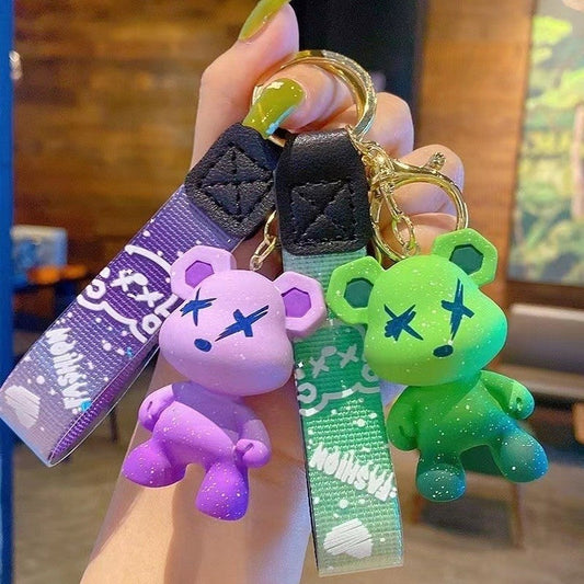 Cute Star Bear Keychain Pendant