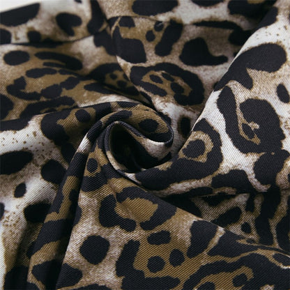 Leopard Print Cardigan and Shorts Lounge Set